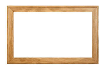 Wooden picture frame isolated on transparent or white background, png