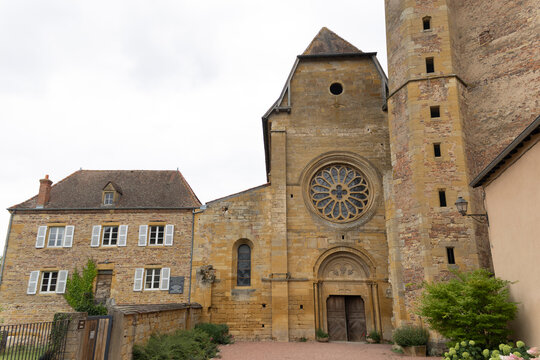 View of the Romanesque Abbay of La B&eacute;nisson-Dieu in the French department Loire
