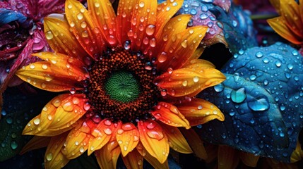 Epic Photography Shot of Flowers Blooming Background, Lively Summer Season Concept. Generative Ai