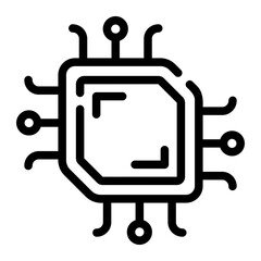Naklejka premium processor Line Icon