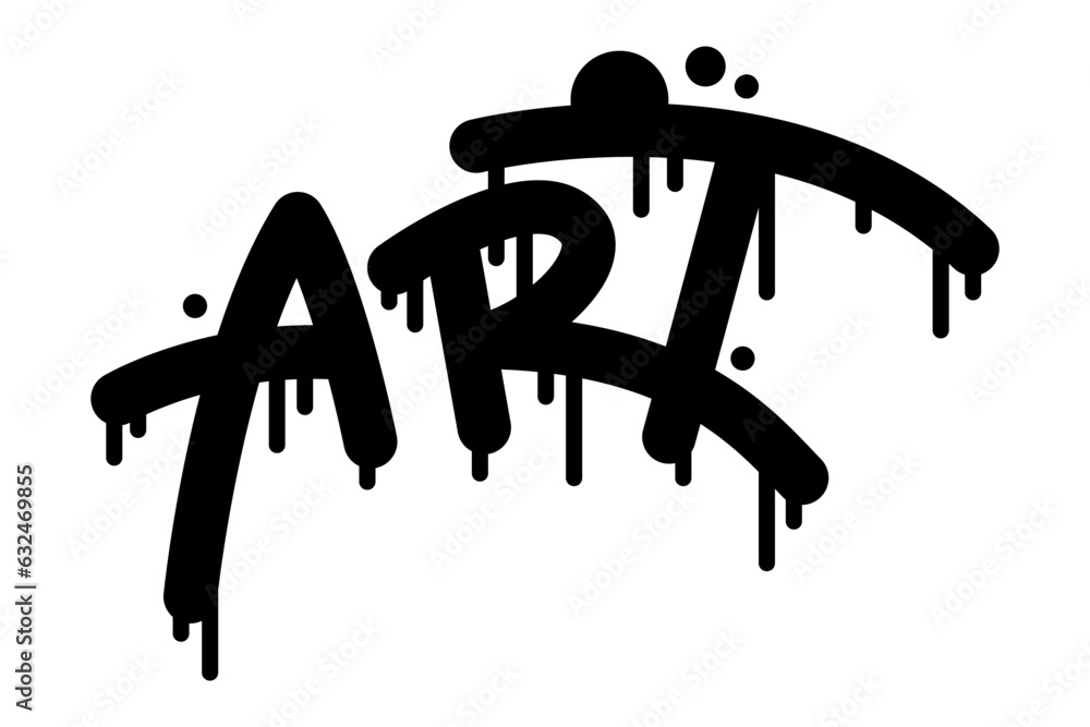 Poster black art word graffiti as street wall painting vector illustration