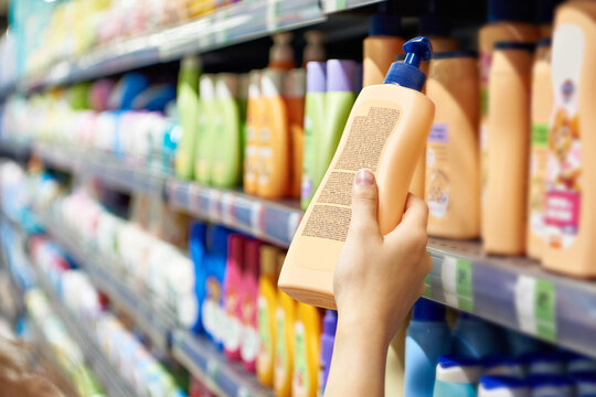 Plastic bottle of shampoo in store - Powered by Adobe