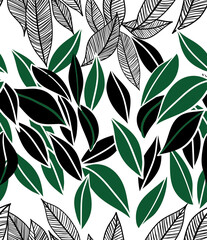 seamless background with leaves