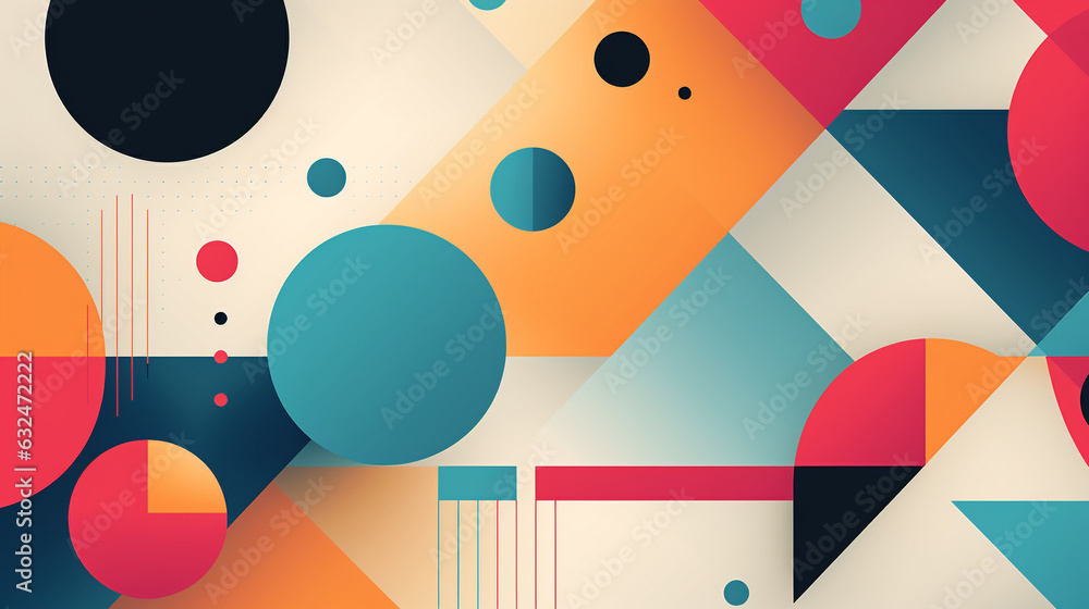 Aufkleber abstract geometric background using flat design principles