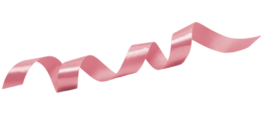 pink peach ribbon on white background transparent, elements PNG image.