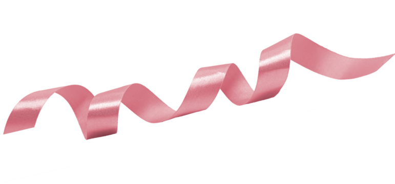 pink peach ribbon on white background transparent, elements PNG image.