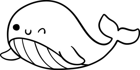 Naklejka na ściany i meble Silhouette whale illustration