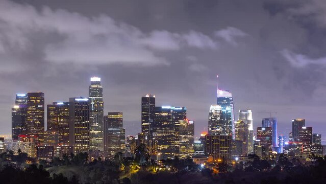 Time Lapse of the Los Angeles skyline at night