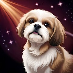 Naklejka premium puppy with heart generating by AI technology