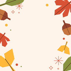 Autumn frame banner illustration with space for text.