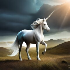 Obraz na płótnie Canvas white horse running generating by AI technology