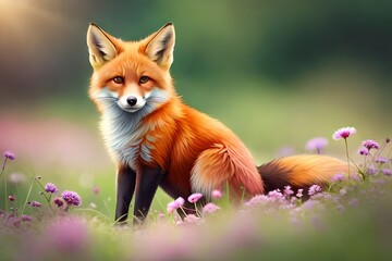 Obraz premium red fox vulpes generating by AI technology