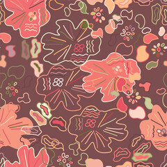 Modern exotic floral jungle pattern