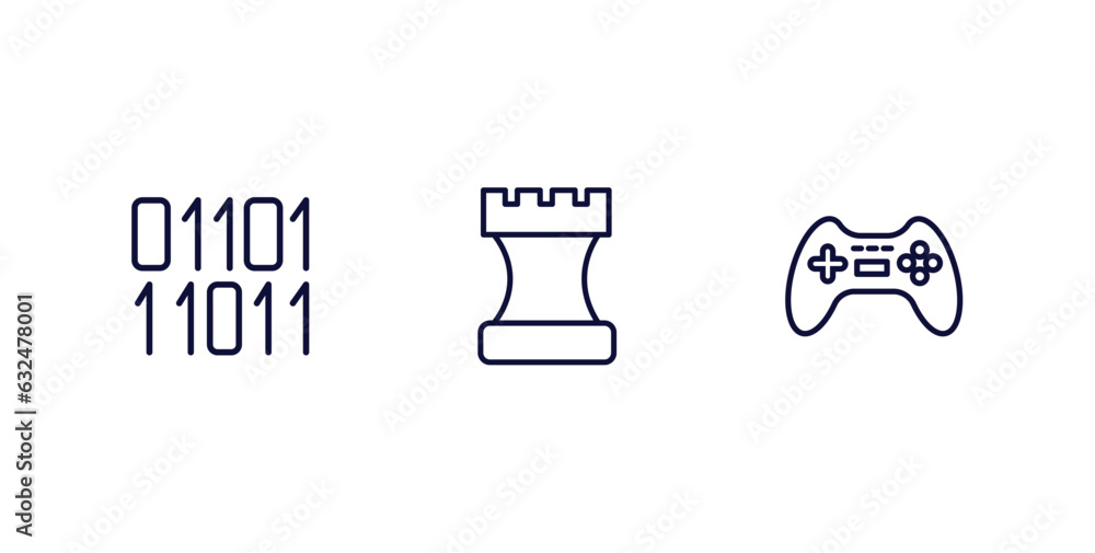 Wall mural set of ai and future technology thin line icons. ai and future technology outline icons included bin