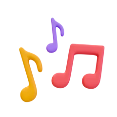 Fotobehang Muziek 3d minimal music notes. melody icon. 3d illustration.  © peerapong