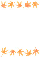 優しい手描きのモミジのフレーム