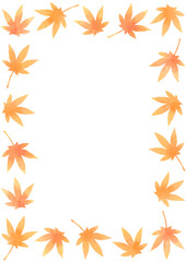 シンプルなモミジのフレームイラスト