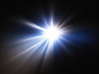 Fototapeta premium Blue And White colorful light pattern lens flare in background AI Generated