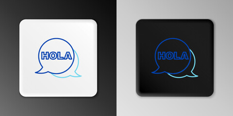 Line Hola icon isolated on grey background. Colorful outline concept. Vector