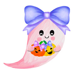 Various types of pumpkin ghost  Halloween