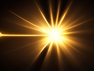 Naklejka premium Gold colorful lens flare glowing in background AI Generated
