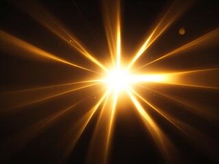 Gold colorful lens flare glowing in background AI Generated