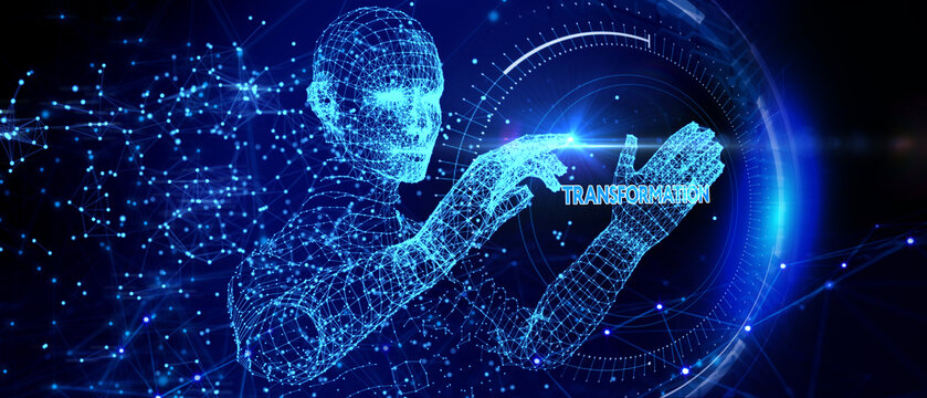 Business Transformation. Future and Innovation Internet and network concept. 3d illustration