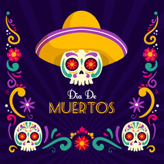 Happy Dia De Muertos Background