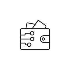 Wallet icon electronic wallet, money, cash, card for app web logo banner poster icon - SVG File