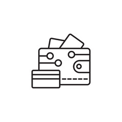Wallet icon electronic wallet, money, cash, card for app web logo banner poster icon - SVG File
