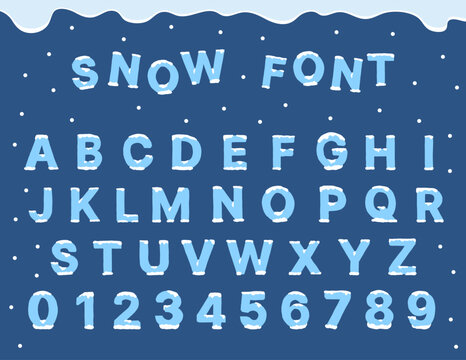 Snow winter alphabet letter.uppercase graphic font