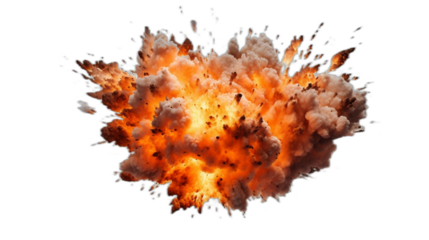 realistic explosion on transparent background.