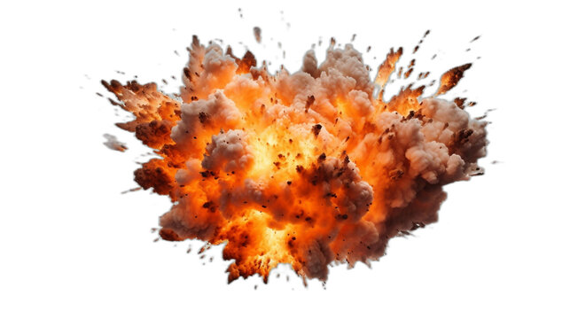 realistic explosion on transparent background.