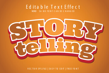 Vector Story Telling editable text effect template