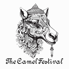 Obraz premium the camel festival. Festival of India illustration flat