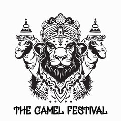 the camel festival. Festival of India illustration flat