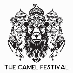 the camel festival. Festival of India illustration flat