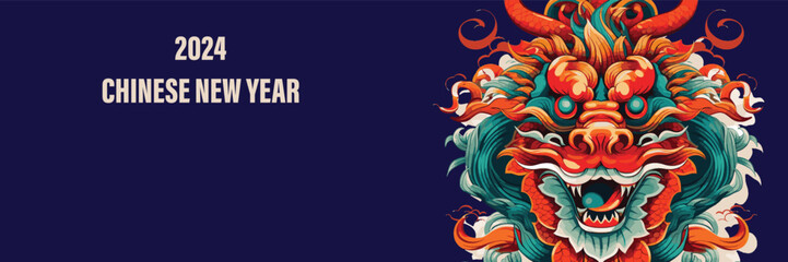 Chinese New Year 2024, the year of the Dragon(Chinese translation: Happy Chinese New Year 2024, year of the Dragon)
