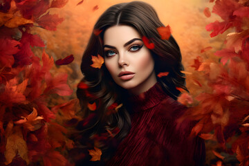 Autumn Elegance: Sultry and Sophisticated Fall Fashion Advertisement