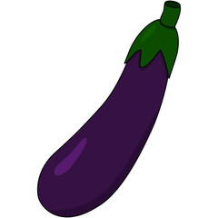 eggplant, vegetable for cooking, healthy food, color outline design
