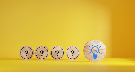 Smart creativity light bulb which among question icon. smart, creative, idea thinking to innovation...