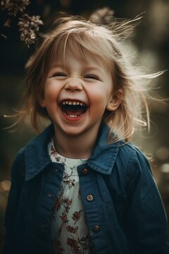 Unfiltered Joy Candid Child's Laughter Through the Lens of Innocence