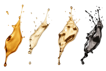 Fluid metal liquids isolated on transparent background PNG , generative AI