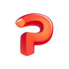 Letter P logo 3D render in cartoon cubic style. Cubic vector illustration. Impossible isometric shapes. Perfect for futuristic banner, optical illusion branding, kids labels, cute birthday posters.