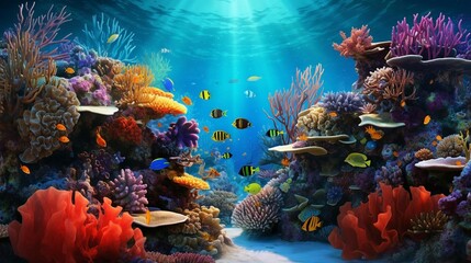 Obraz na płótnie Canvas a coral reef with fish