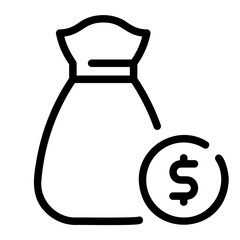 money bag line icon