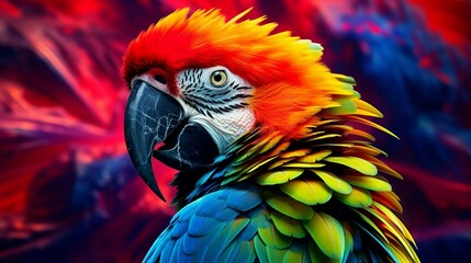 Fototapeta premium a colorful bird with a tropical theme