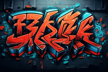 Graffiti on the wall. Beautiful illustration picture. Generative AI