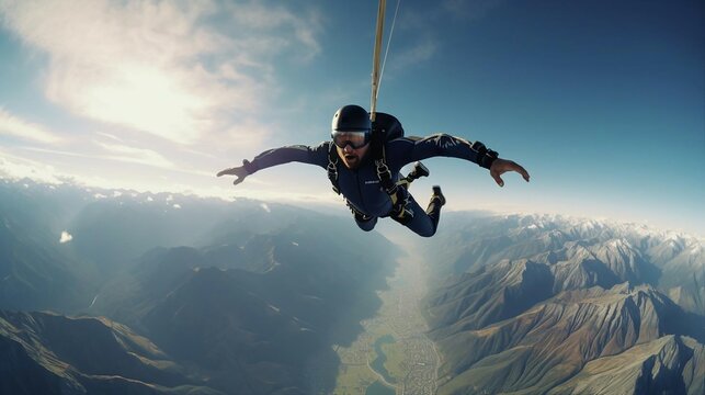 a man skydiving in the air