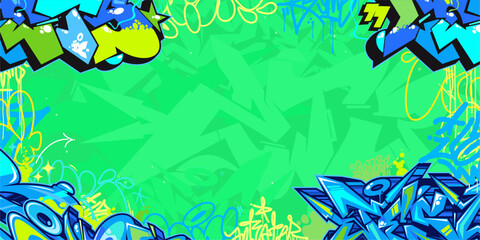 Colorful Modern Abstract Urban Style Hiphop Graffiti Street Art Vector Illustration Background Template - obrazy, fototapety, plakaty